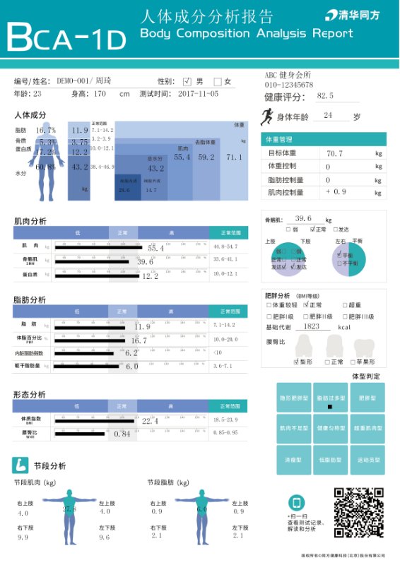 各种体测仪报告纸body清华同方U＋300mybodybia健身体测报告纸in - 图2