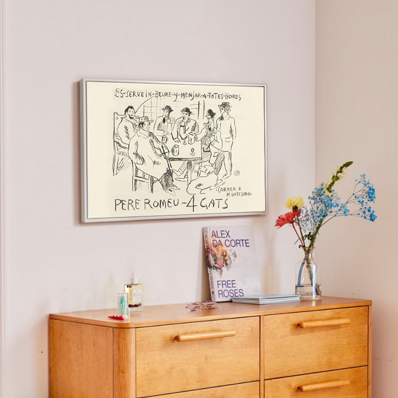 Picasso毕加索骑兵骑士唐吉坷德达利钢笔画黑白线条艺术装饰画 - 图2