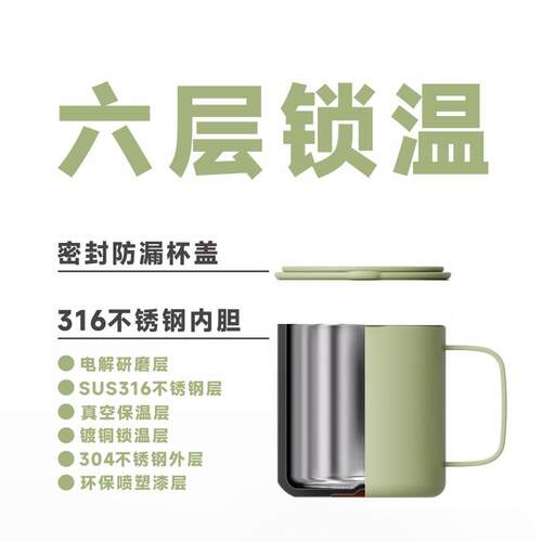 日式双层不锈钢马克杯316办公杯子水杯女茶杯男保温保冷咖啡杯男 - 图0