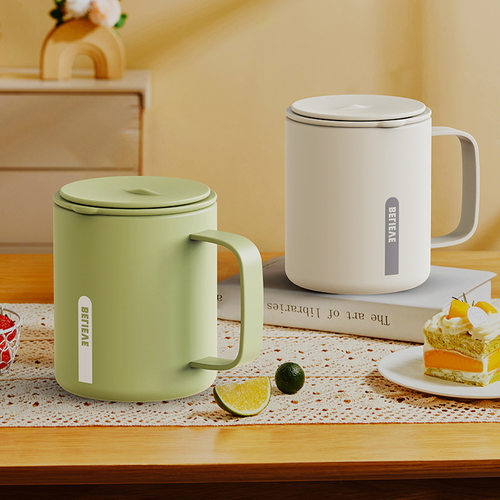 日式双层不锈钢马克杯316办公杯子水杯女茶杯男保温保冷咖啡杯男 - 图2