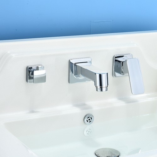 浴室柜面盆龙头洗脸盆冷热抽拉式三件套四件套墙式水龙头分体配件 - 图0