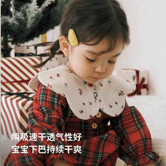 Konny petal style piping saliva napkin holiday series newborn saliva napkin supplementary food bib absorbent water