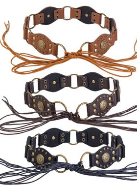 Retro Grommet PU Leather Waist Belt Gothic Steampunk Vintage