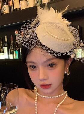 小礼帽女名媛旗袍配饰贵妇帽子