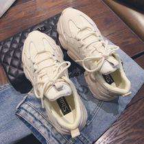 Hong Kong Old Daddy Shoes Woman Little White Shoes 2023 Fall New 100 Hitch Thick Bottom Genuine Leather Casual Sneakers Women