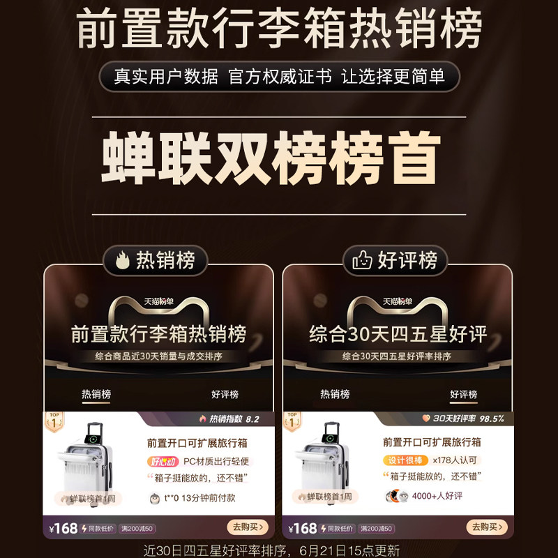 前置开口女结实耐用小型轻便行李箱 ohboy箱包旅行箱