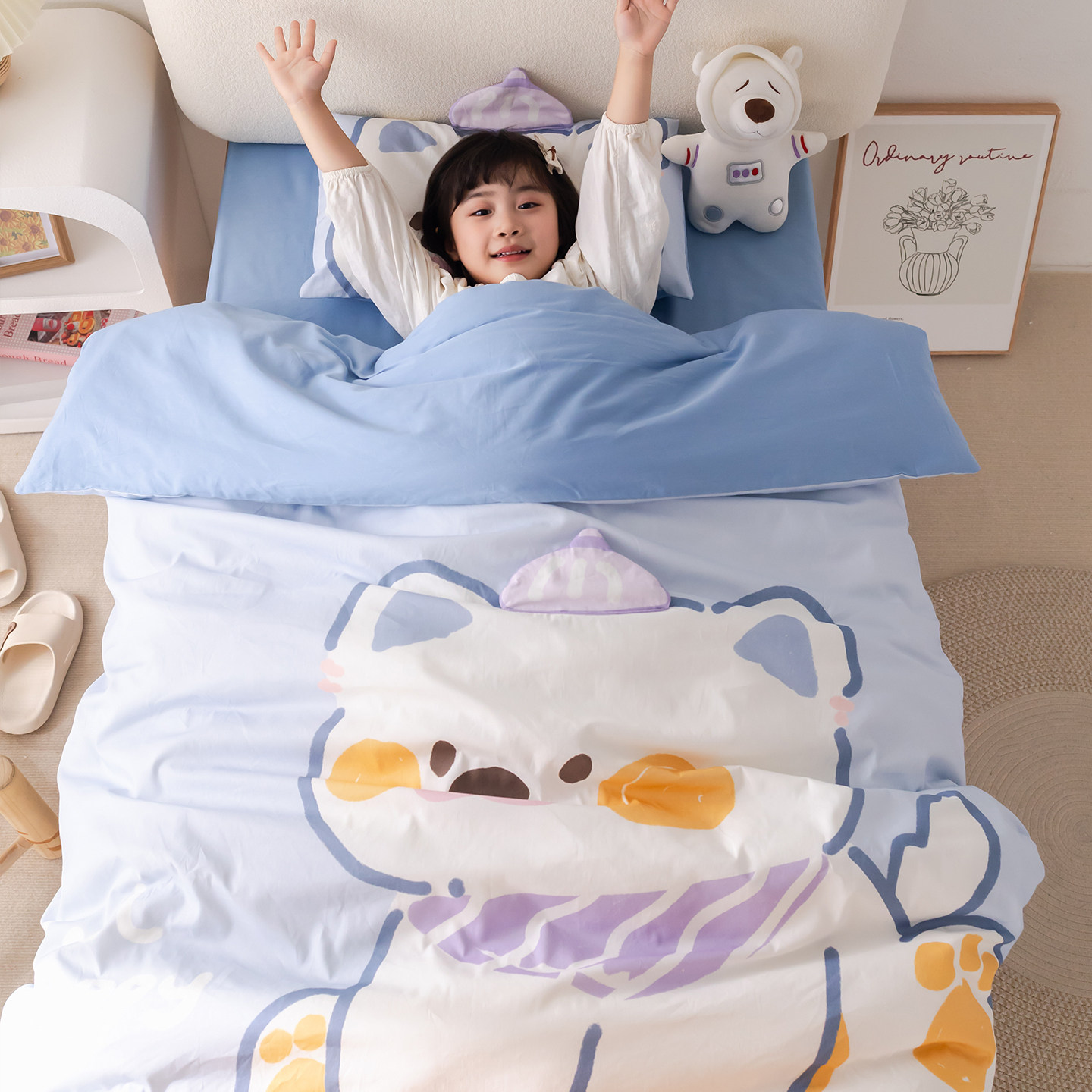 a类纯棉幼儿园被子三件套宝宝入园专用儿童床品被套被褥六七件套,淘宝优惠券,粉丝福利购,淘宝优惠卷