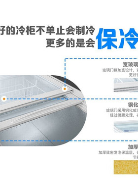 穗凌冰柜商用雪糕柜卧式小型冷冻雪糕展示柜啤酒冷藏水柜养鱼冰箱