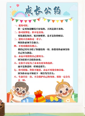 成长公约家规家训墙贴
