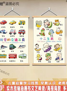 宝宝早教双语数字认知挂图墙贴