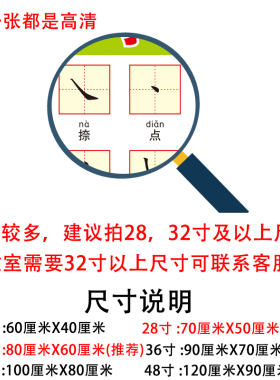 笔画笔顺偏旁部首挂图学生一年级语文生字汉字基本书写规则名称表