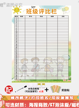 班级评比栏红花榜磁性KT墙贴定制