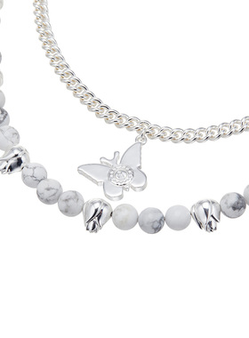 STUGAZI花芽白松石猫眼蝴蝶项链