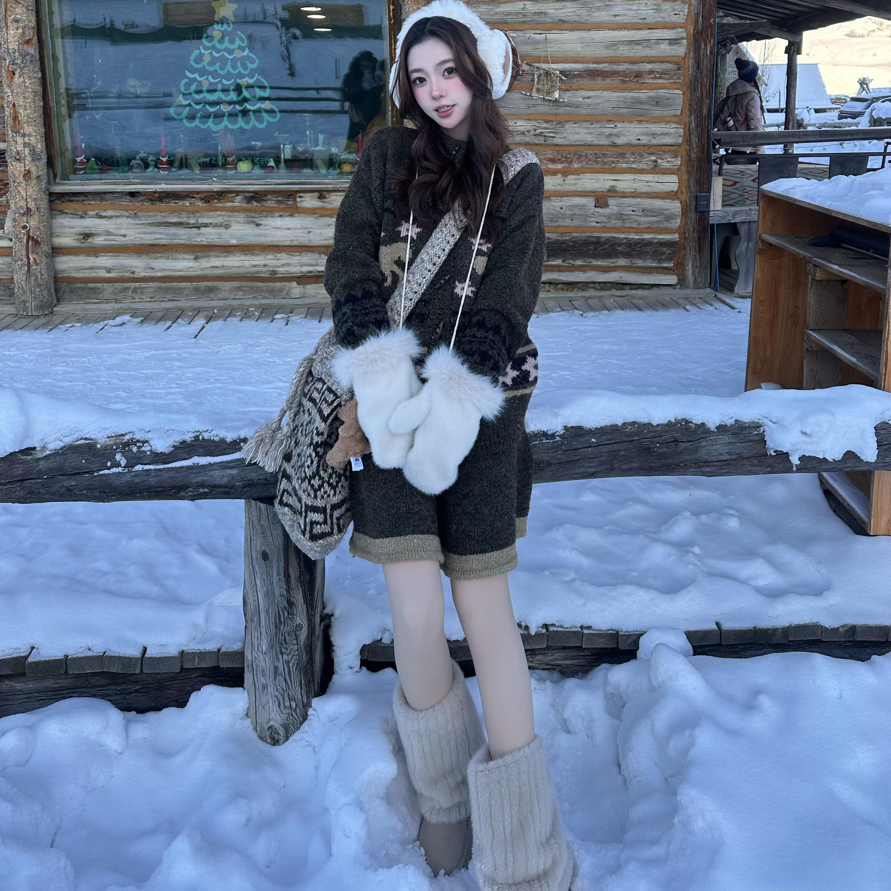 韩系米白色毛茸茸手套水貂毛连指手套挂脖女秋冬保暖毛绒纯色护手,淘宝优惠券,粉丝福利购,淘宝优惠卷