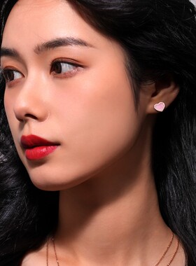 APMMonaco爱心粉母贝耳钉女款