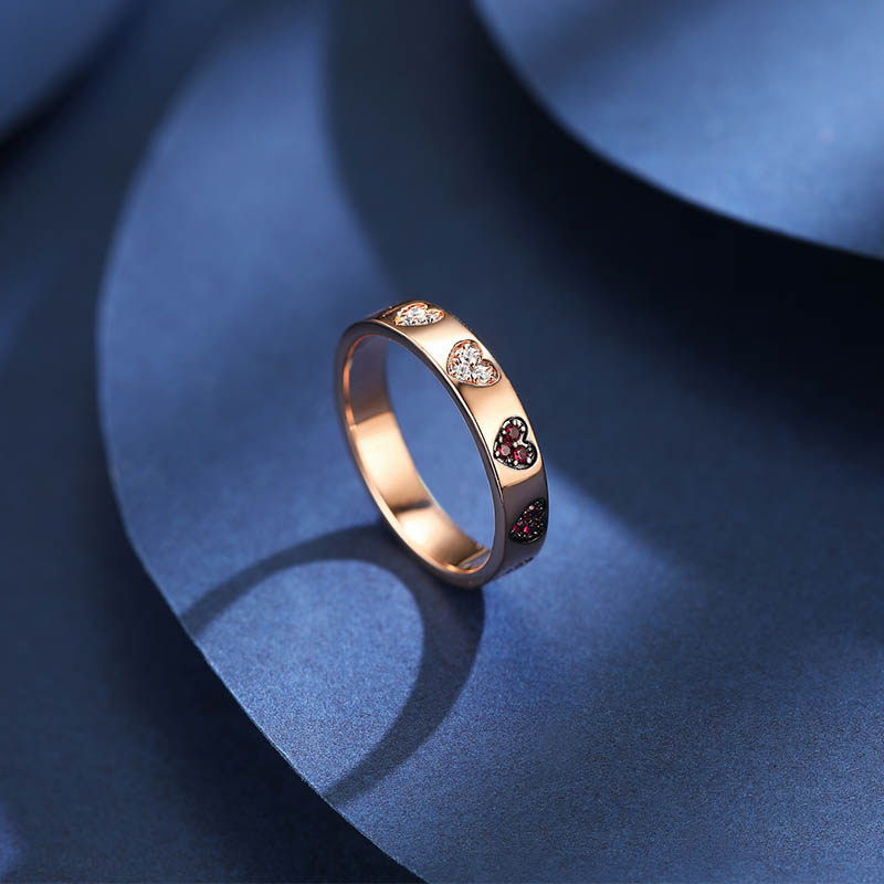 apm monaco爱心女玫瑰金小众对戒 CHUMET海外戒指/指环