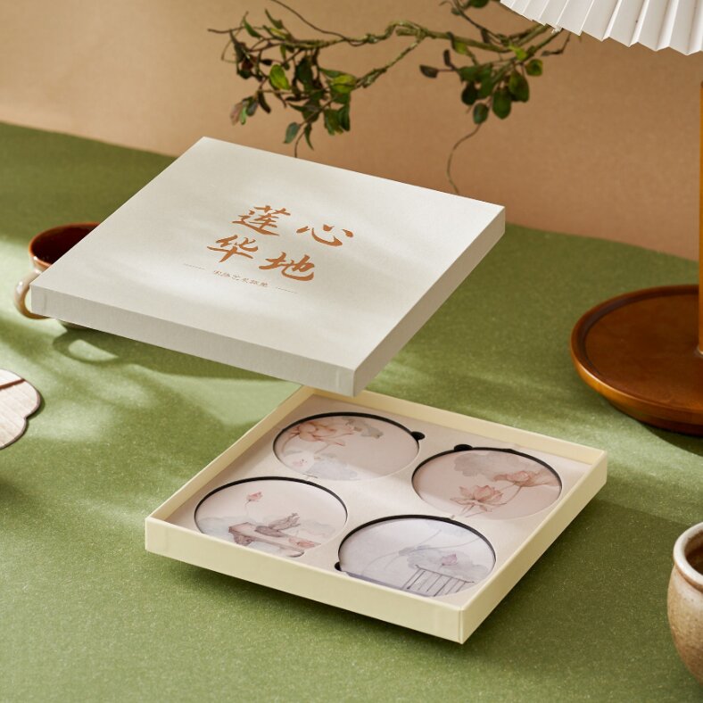 南京博物馆文创艺术家系列莲华心地杯垫隔热餐垫男女生日礼品礼物