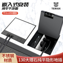 130KP black open embedded marble tile ground insert invisible concealed plug stainless steel ground socket