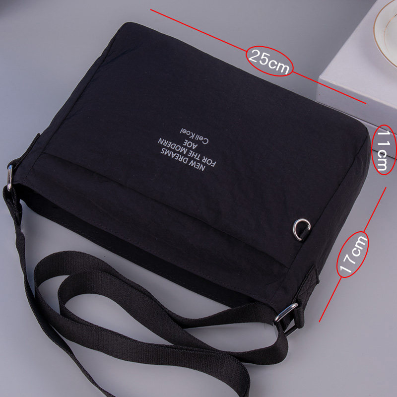 Canvas horizontal crossbody bag men's lightweight casual bag