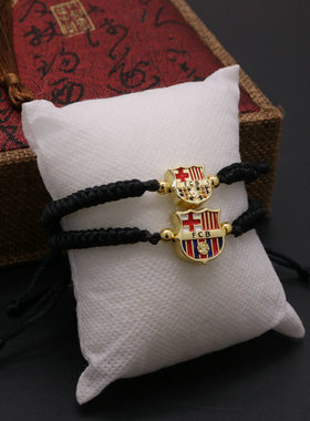 可调节足球FCB平结手工编织手绳