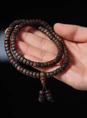 达拉干片片珠黑油沉香助眠多圈手串手链沉水级古玩手把件母亲节