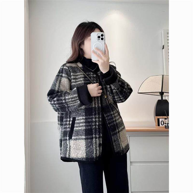 加肥加大码女装胖mm秋冬新款加厚毛呢外套200斤显瘦宽松香风上衣,淘宝优惠券,粉丝福利购,淘宝优惠卷