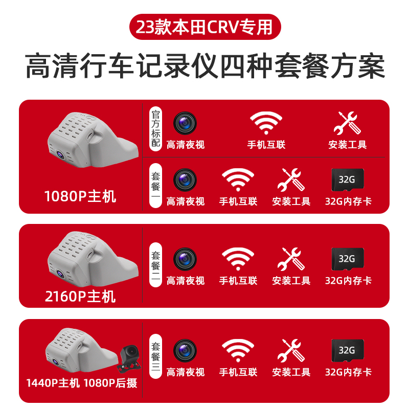 适用于23款本田CRV/皓影行车记录仪隐藏式专用智能高清夜视免接线