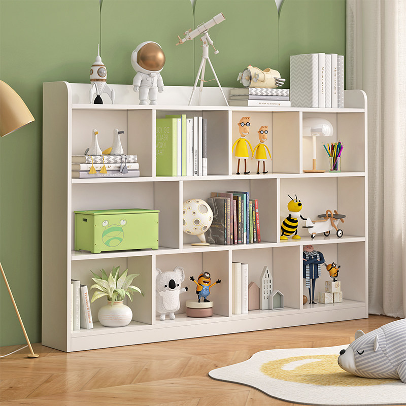 实木书架落地儿童简易书柜组合格子柜矮柜家用简约现代置物柜定制,淘宝优惠券,粉丝福利购,淘宝优惠卷