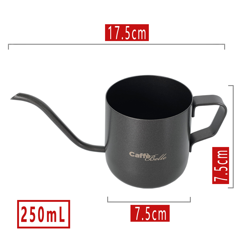 CaffeBelle手冲咖啡壶 挂耳过滤杯细口壶不锈钢家用器具长嘴水壶 - 图0