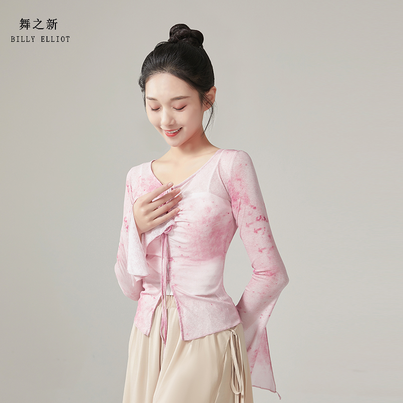 古典舞新款上衣身韵纱衣演出服女飘逸2023练功服中国舞舞蹈服夏季 - 图1