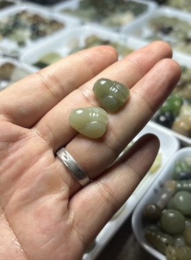 天然和田玉蝉一鸣惊人通孔手牌diy吊坠挂件手机链手链包挂提溜diy