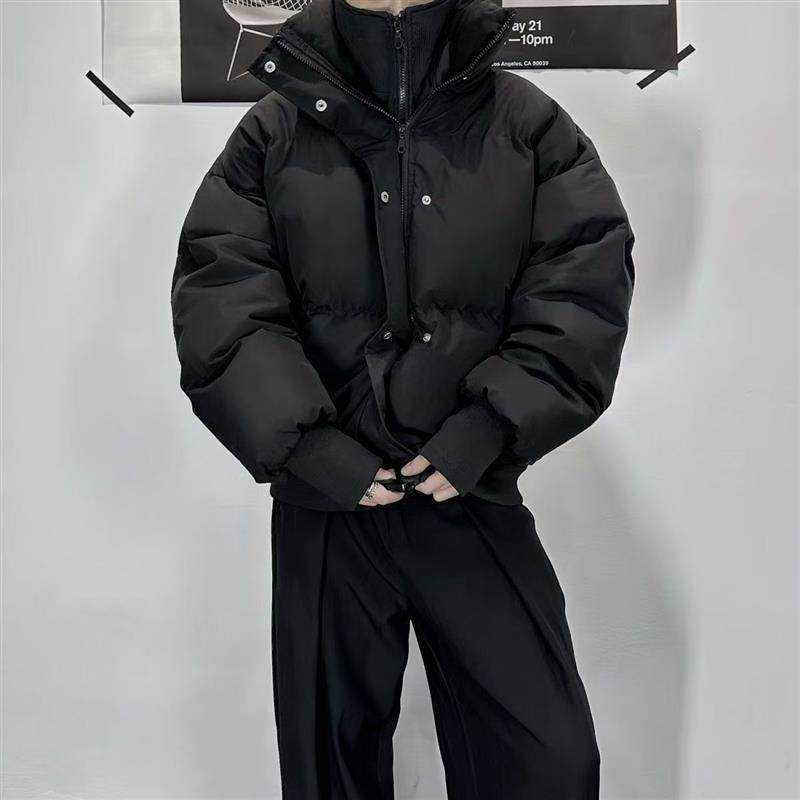 冬装韩版假两件棉服男女痞帅纯色系加厚立领棉衣休闲面包服外套潮,淘宝优惠券,粉丝福利购,淘宝优惠卷