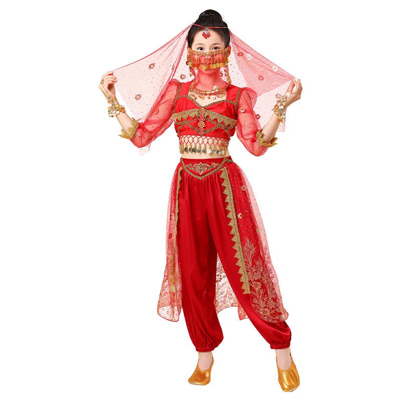 肚皮舞服装六一幼儿女儿童印度舞演出服套装西域舞姬沙漠公主演出 - 图3