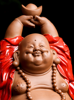 鸿运当头弥勒佛摆件大肚开心佛菩萨乔迁新居礼物送长辈送朋友领导