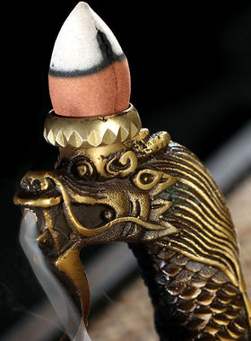 龙回首摆件黄铜青头龟万寿