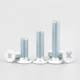 White painted flat head machine tooth screws-spray