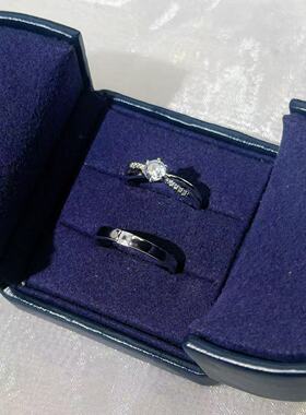 仿真情侣结婚对戒50分童话款高颜值婚礼戒指开口设计求婚对戒道具