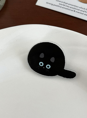新款黑猫胸针可爱卡通猫猫学生别针亚克力徽章挂件小饰品摆地摊