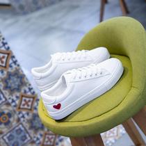 Genuine leather small white shoes woman 2023 spring autumn new Korean version 100 lap round head flat bottom single shoe lace casual student board shoes