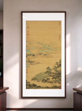 仇英莲溪渔隐图山水画装饰画
