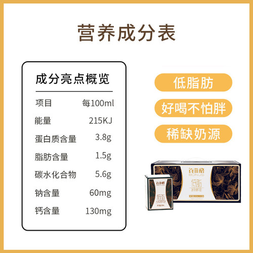 百菲酪低脂水牛纯奶整箱200ml*12盒水牛奶儿童学生儿童营养纯牛奶 - 图2