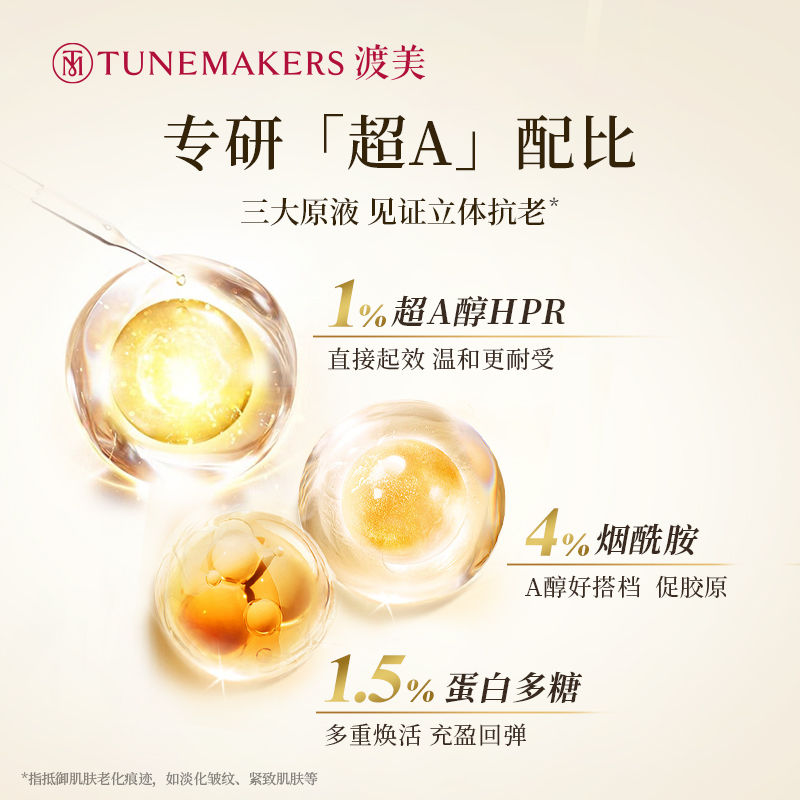 TUNEMAKERS渡美黑金精华液修护保湿抗皱紧致温和精华30ml - 图1