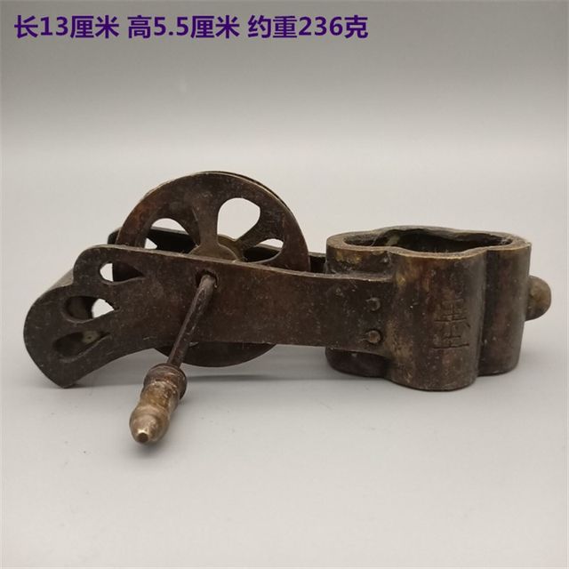 Pure copper ink fountain, antique antique collection, copperware, woodworking dragon pattern scribing equipment, decorative crafts, gift ornaments