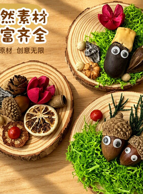 云南森系手工冰箱贴天然果壳松果创意礼品自然风植物干花摆摊
