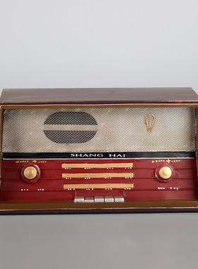仿真复古收音机模型怀旧老物件家居装饰品桌面摆件手工工艺品