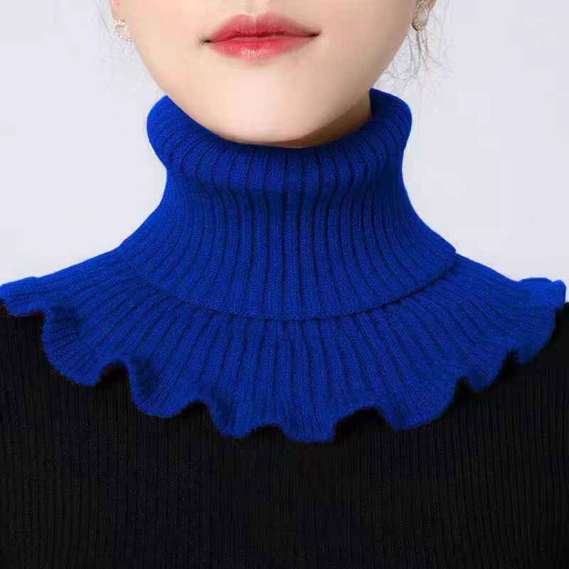 高档毛线脖套女秋冬围脖护颈洋气百搭加厚女士中老年保暖毛衣领子