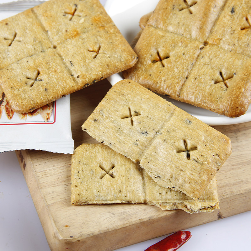 不二情书梅干菜脆薄饼干500g香辣味 瀚创食品薄脆饼干