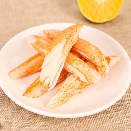 Meibox fresh raw crab sticks in independent bags, ready-to-eat hand-shred crab sticks to satisfy your craving for cooked food, casual snacks and snacks