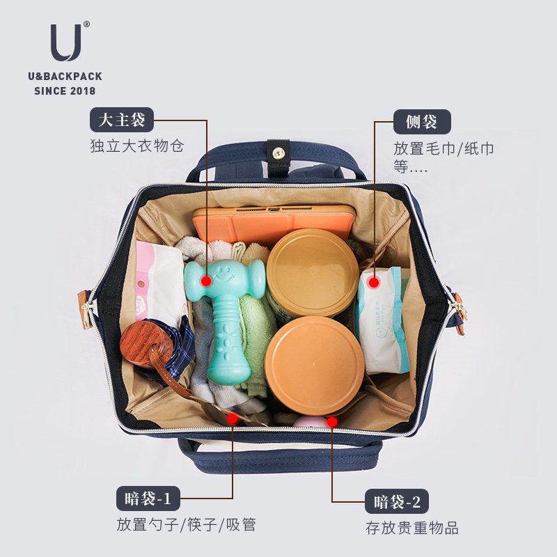 日本乐天新款妈咪包轻便双肩背包 ubackpack双肩背包