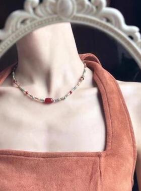 丝绸之路饰品敦煌新中式串珠项链女复古民族风汉服配饰中国风颈链